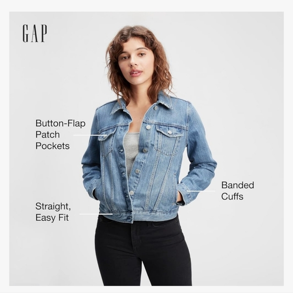 GAP Distressed Denim Jacket, Size XS - Picture 4 of 17
